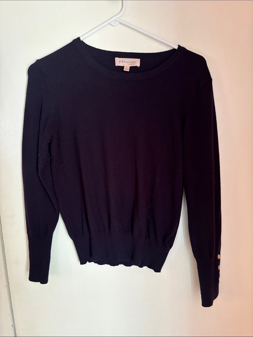 Philosophy Dark Blue Crewneck Pullover Sweater